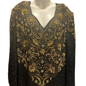 Scala Black Dress with Gold Accents